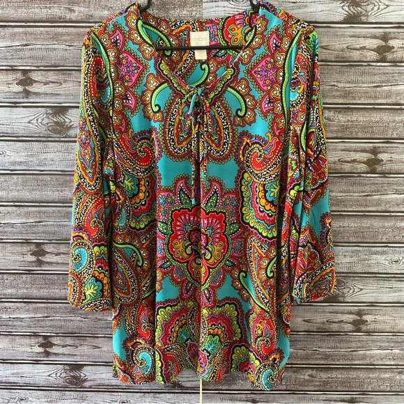 Chico's Tops - Chico's Paisley Print Top Size 2